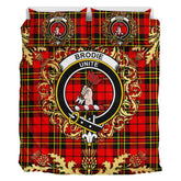 Brodie Modern Tartan Crest Bedding Set - Golden Thistle Style